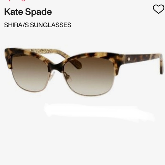 KATE SPADE SHIRA SUNGLASSES TORTOISE GOLD GLITTER CAT EYE WITH CASE - Picture 2 of 16